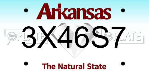 3X46S7 Arkansas License Plate
