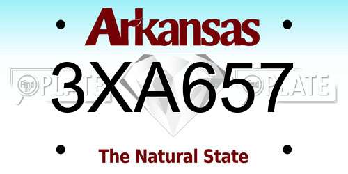 3XA657 Arkansas License Plate