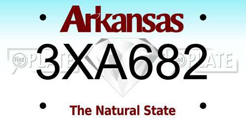 3XA682 Arkansas License Plate
