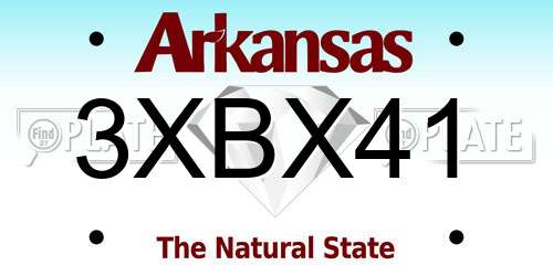 3XBX41 Arkansas License Plate