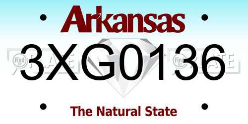 3XG0136 Arkansas License Plate