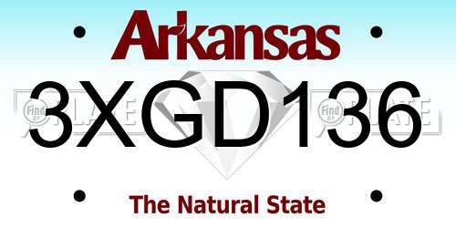 3XGD136 Arkansas License Plate