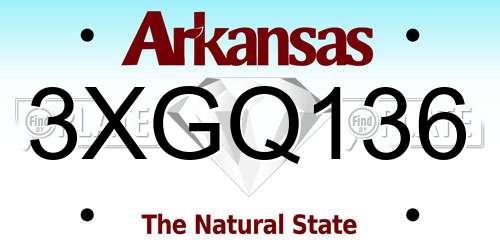 3XGQ136 Arkansas License Plate