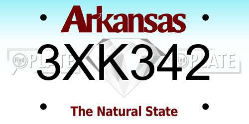 3XK342 Arkansas License Plate