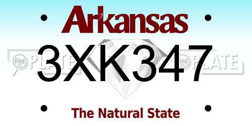 3XK347 Arkansas License Plate