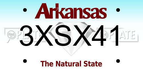 3XSX41 Arkansas License Plate