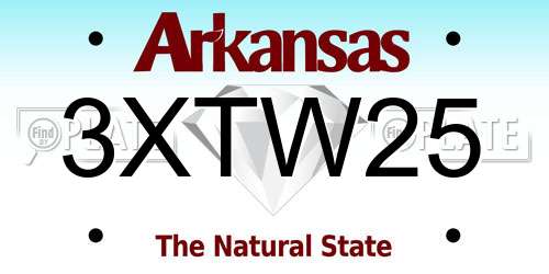 3XTW25 Arkansas License Plate