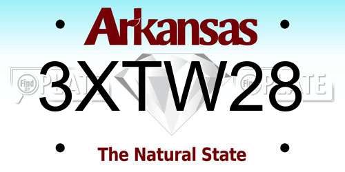 3XTW28 Arkansas License Plate