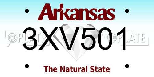 3XV501 Arkansas License Plate