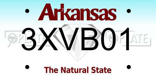 3XVB01 Arkansas License Plate