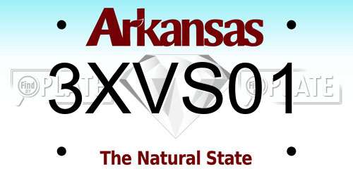 3XVS01 Arkansas License Plate