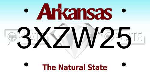 3XZW25 Arkansas License Plate
