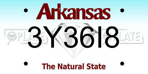 3Y36I8 Arkansas License Plate