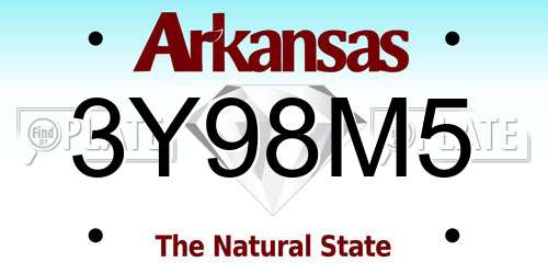 3Y98M5 Arkansas License Plate