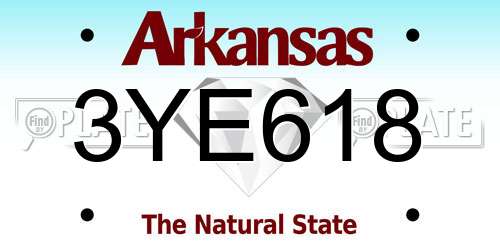 3YE618 Arkansas License Plate