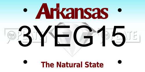 3YEG15 Arkansas License Plate