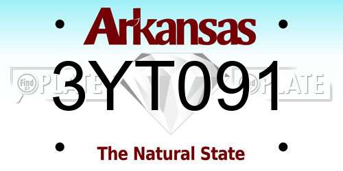 3YT091 Arkansas License Plate