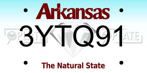 3YTQ91 Arkansas License Plate