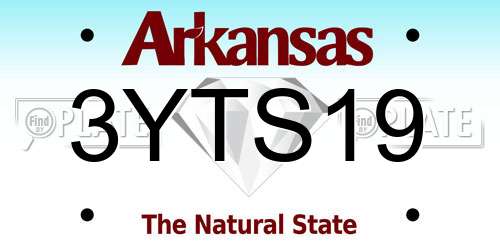 3YTS19 Arkansas License Plate