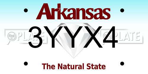 3YYX4 Arkansas License Plate