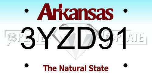 3YZD91 Arkansas License Plate