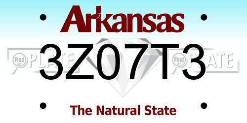 3Z07T3 Arkansas License Plate