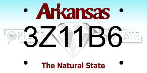 3Z11B6 Arkansas License Plate