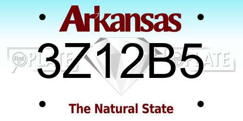 3Z12B5 Arkansas License Plate