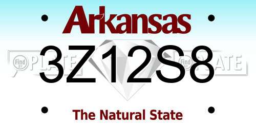 3Z12S8 Arkansas License Plate