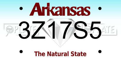 3Z17S5 Arkansas License Plate