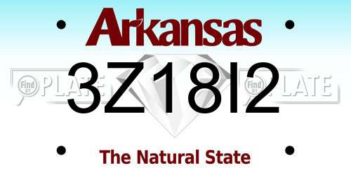 3Z18I2 Arkansas License Plate
