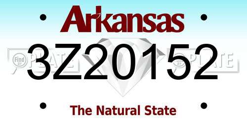 3Z20152 Arkansas License Plate