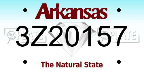 3Z20157 Arkansas License Plate