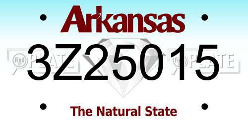 3Z25015 Arkansas License Plate