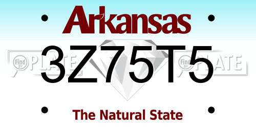 3Z75T5 Arkansas License Plate