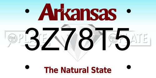 3Z78T5 Arkansas License Plate