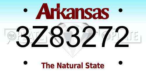 3Z83272 Arkansas License Plate