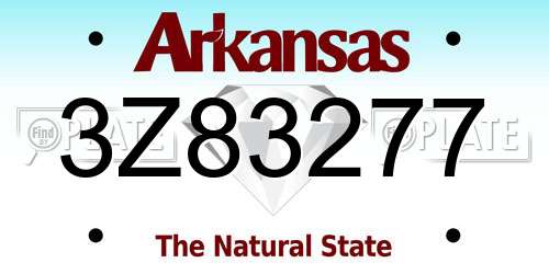 3Z83277 Arkansas License Plate