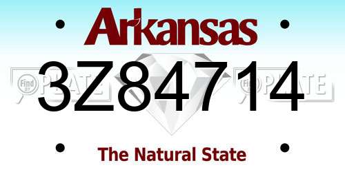 3Z84714 Arkansas License Plate