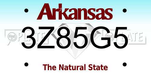 3Z85G5 Arkansas License Plate