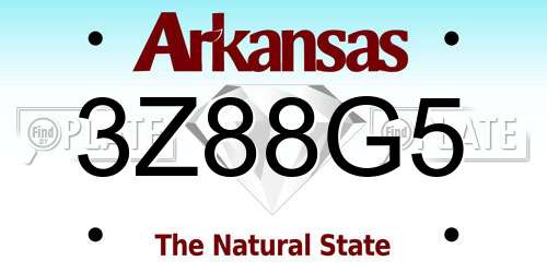 3Z88G5 Arkansas License Plate