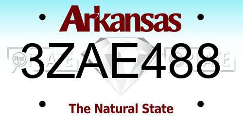 3ZAE488 Arkansas License Plate