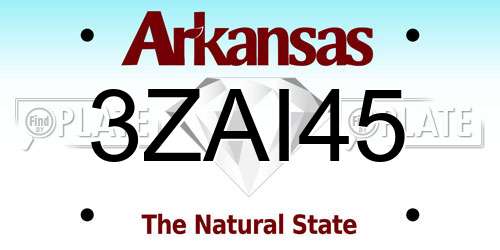 3ZAI45 Arkansas License Plate