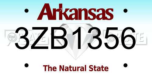 3ZB1356 Arkansas License Plate