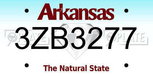 3ZB3277 Arkansas License Plate