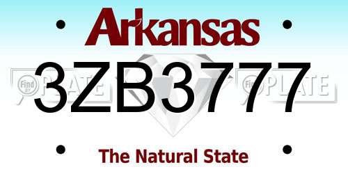 3ZB3777 Arkansas License Plate