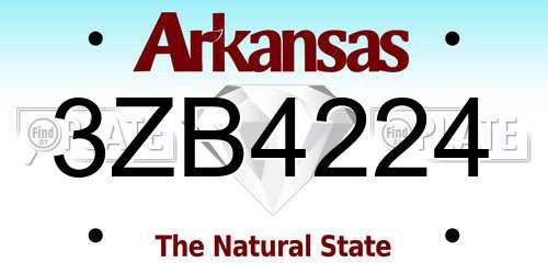 3ZB4224 Arkansas License Plate