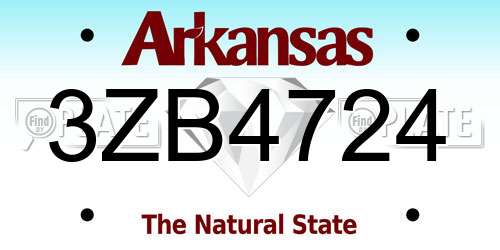 3ZB4724 Arkansas License Plate