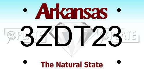3ZDT23 Arkansas License Plate