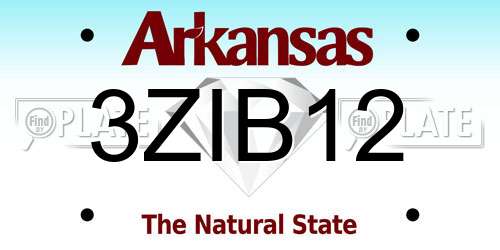 3ZIB12 Arkansas License Plate